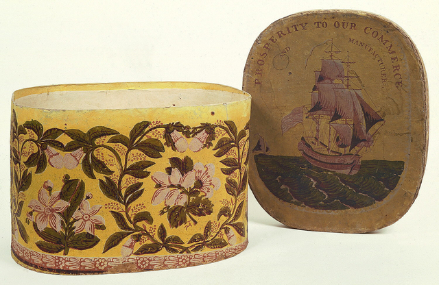 Bandbox And Lid, ca. 1830