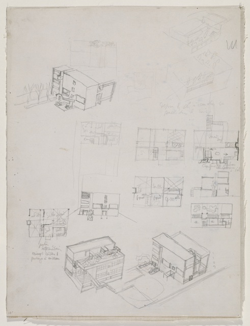 Drawing, "First Studies for the Villa Stein-de Monzie, Garches, France", 1926