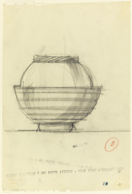 Drawing, "Round Jar with Horizontal Lines, Capstan Glass Company", February 16, 1932