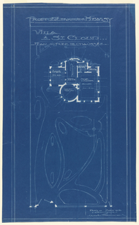 Blueprint, "Villa of M. Hemsy, St. Cloud, Plan du Rez de Chaussee", 1913