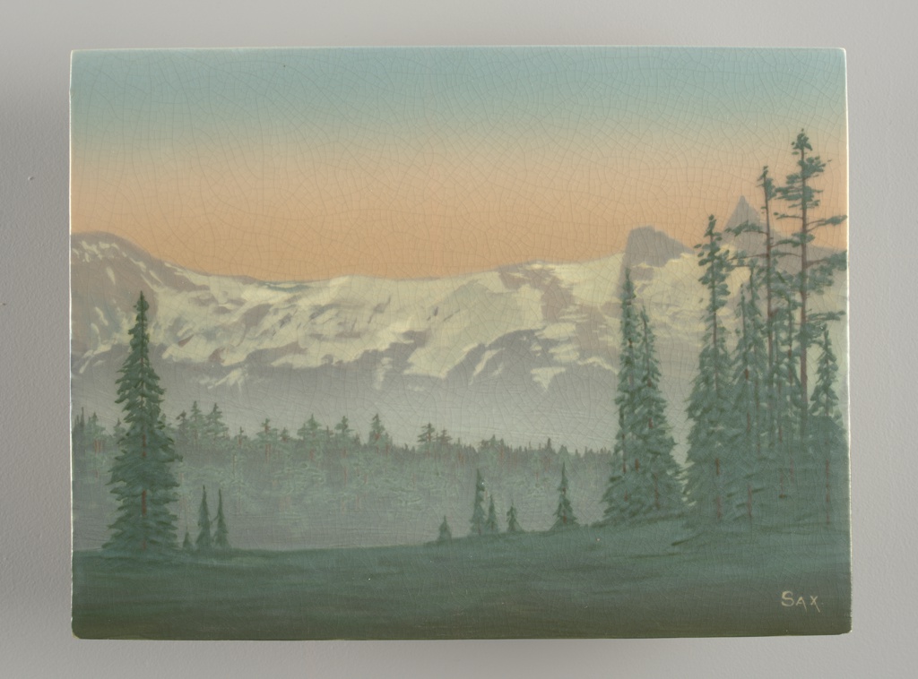 Landscape with Snowcapped Mountains Scenic Plaque