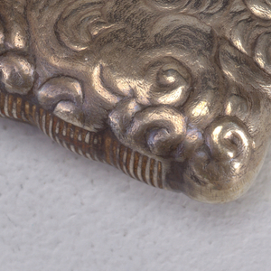 Hand Holding Cigar Amid Smoke Matchsafe, late 19th century
