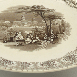 "American Cities A.D. Scenery. City Hall New York" Plate, mid-19th century