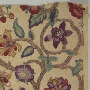 Textile, Length of block printed linen, 1920–30