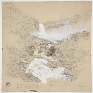 Drawing, Tequendama Falls near Bogotá, Colombia, July 1853