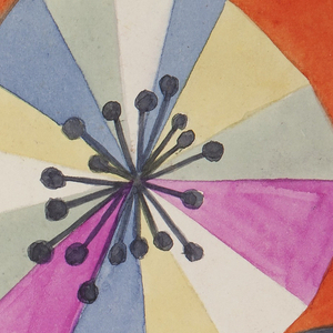 Drawing, Fidelio: Orange with Fuchsia and Slate, 1924
