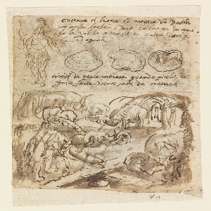 Drawing, Elephants At Work, 1587