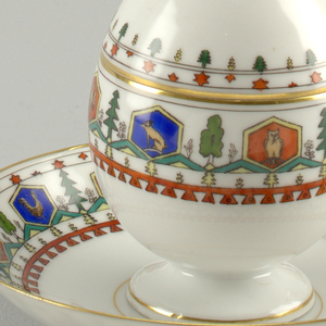 Custard Cup, Lid, And Saucer (Russia), 1900–10