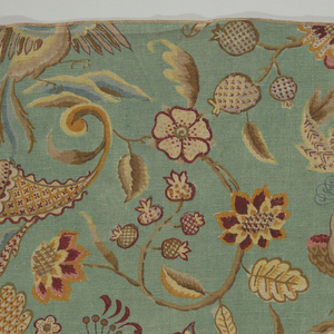 Textile, Fragment of block printed linen, 1920–30