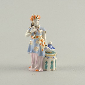 Asian Woman with Inkwell Figural Container And Cover, 1957