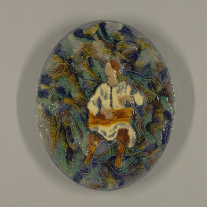 Man playing stringed instrument Plate, ca. 1930