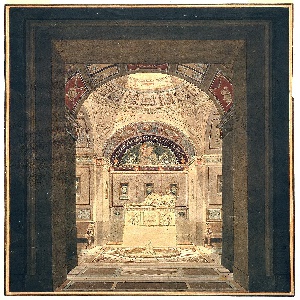 Drawing, Fantastic Sepulchral Chamber, ca. 1800