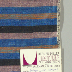 Sample, Indian Silk Stripe, 1958