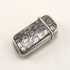 Niello Paisley Decoration Matchsafe, ca. 1880