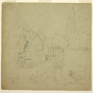 Drawing, The Canyon of the Rio Virgin, South Utah, 1873