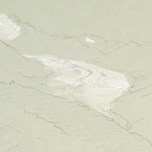 Drawing, Landscape in the Bernese Apls, near Bel Alp, Switzerland, September 1868