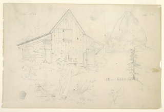 Drawing, Barn and Haystack with Sycamore Trees, Catskill, New York, September 1844