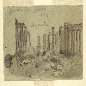 Drawing, Parthenon, Athens from the West, April 1869