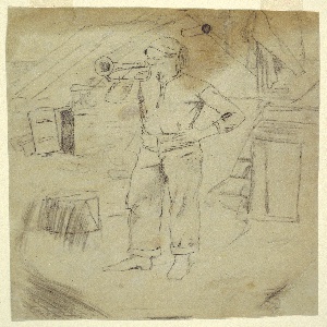 Drawing, Man Wearing Zouave