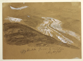 Drawing, Aletsch Glacier by Moonlight, Switzerland