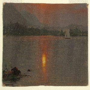 Drawing, Lake Millinocket, sunset, 1870–80