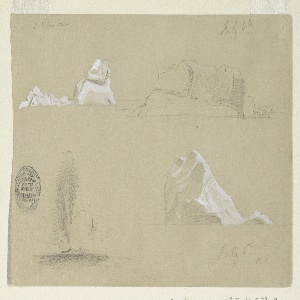 Drawing, Floating Icebergs, July 4 and 5, 1859, 1859