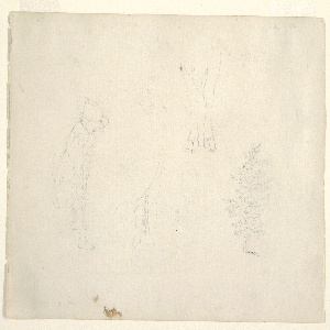 Drawing, Study of Theodore Cole (son of Thomas Cole?), Cow Legs, and a Tree, August 1844