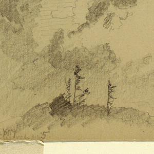Drawing, Cloudy  Evening Sky Over a Hill Range, July 1866