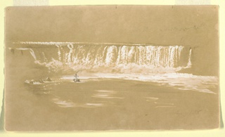 Drawing, The Maid of the Mist beneath Horseshoe Falls, Niagara Falls, Canada