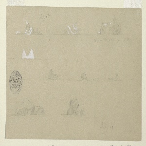 Drawing, Floating Icebergs, July 6 and 16, 1859