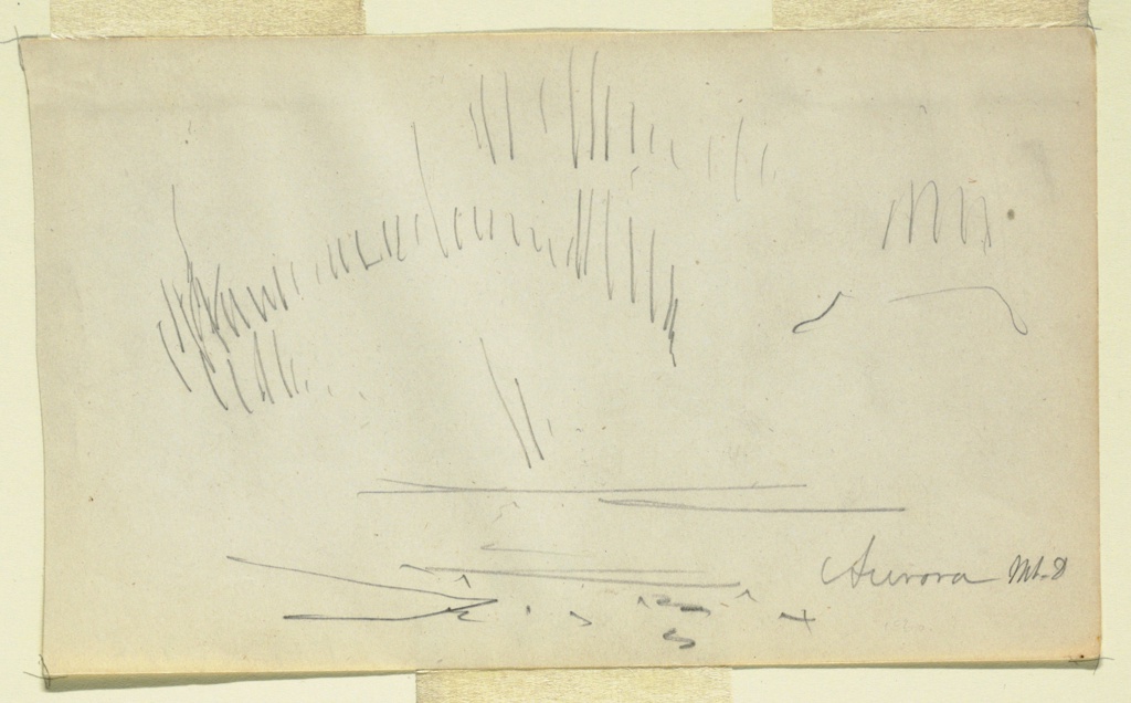 Drawing, Aurora Sketch, Mt. Desert Island, Maine Drawing, Aurora Sketch, Mt. Desert Island, Maine