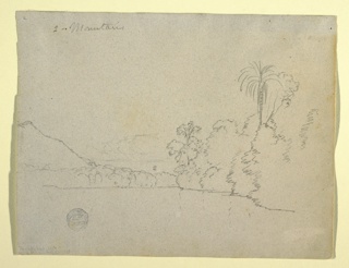 Drawing, Riverbank and Mountains from the Río Magdalena, Colombia