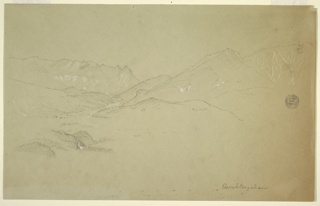 Drawing, Alpine Landscape near Berchtesgaden, Bavaria (Germany)