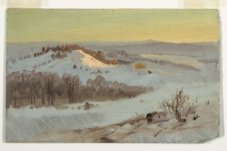 Drawing, Hudson Valley in Winter from Church's Farm, New York, 1865–75
