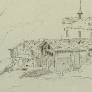 Drawing, Church and Outbuildings, Bel Alp, Switzerland, August 28, 1868