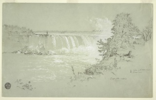 Drawing, Horseshoe Falls and Goat Island from the Canadian Bank, Niagara Falls, Canada