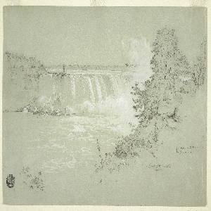 Drawing, Horseshoe Falls and Goat Island from the Canadian Bank, October 6, 1856