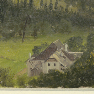 Drawing, Bavarian alps landscape, 1868
