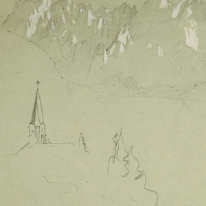 Drawing, Landscape from the Austrian Alps, 1868