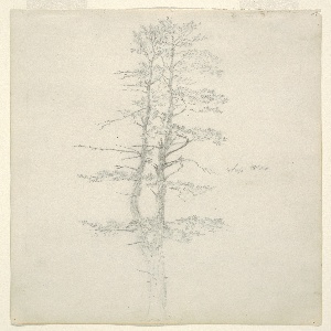 Drawing, Wooded Landscape with Bridge Crossing a Stream, July 1844