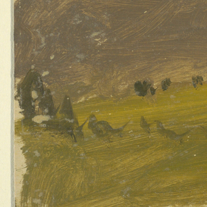 Oil Sketch, Deep valley, with sunset-lit clouds, 1860–70