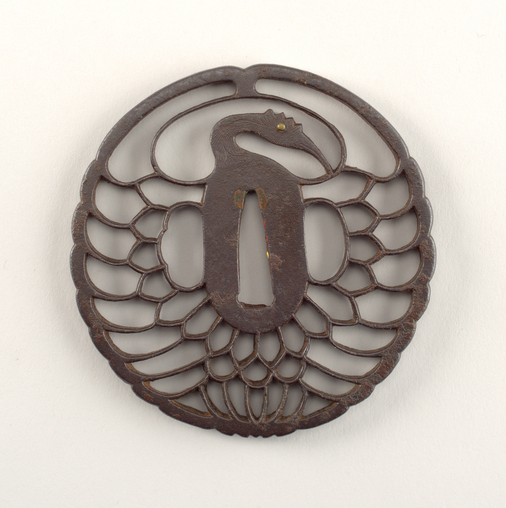 Chrysanthemum crane Tsuba