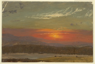 Drawing, Sunset over the Catskills, Hudson, New York