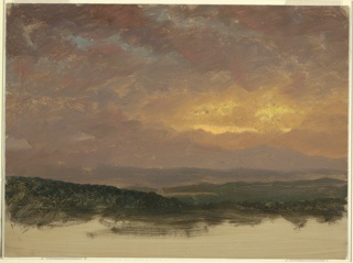 Drawing, Sunset over the Catskills, Hudson, New York
