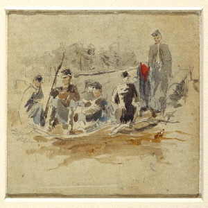 Drawing, Soldiers Seated in a Group, 1862