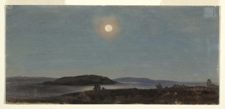 Drawing, Moon Rising over the Porcupine Islands, Bar Harbor, Maine