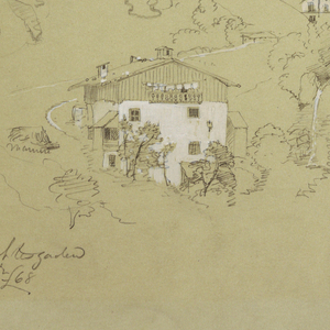 Drawing, Houses near Berchtesgarden, Bavaria, July 26, 1868