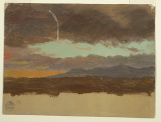 Drawing, Sunset over Hudson Valley