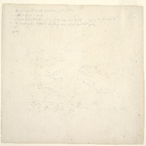 Drawing, Cloud studies above a landscape, August 1844