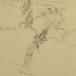 Drawing, Niagara Falls, View from Goat Island, March 19, 1856